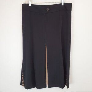 Vintage Cleveland Street wide leg capri culottes with cheetah print panel